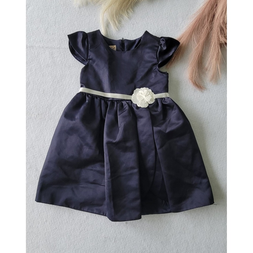 purple‎ rose style gdx1853 girl dress Navy Blue And White One Size (5)  And (6)
